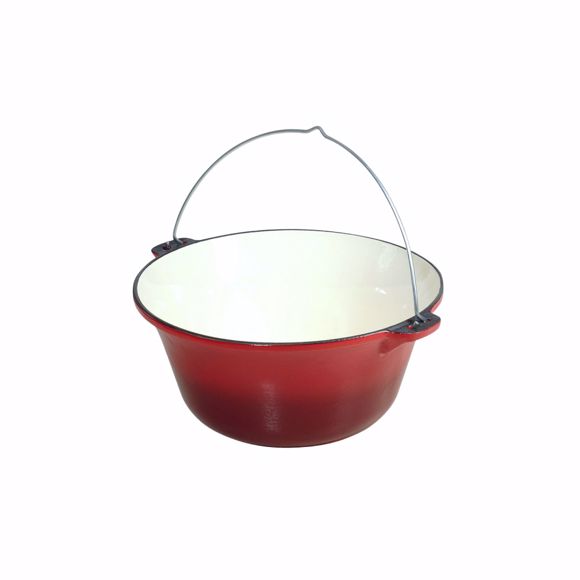 Picture of 10.8 litre goulash kettle cast iron red/white enamelled