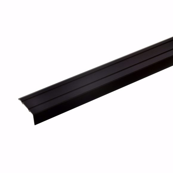 Bild von Aluminium Stufenkanten-Profil - 100cm x 24,5mm - bronze-dunkel selbstklebend