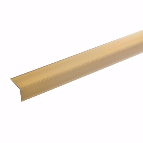 Bild von Treppenwinkel Kantenprofil Kantenschutz Aluminium ungebohrt gold 22x30mm 100cm