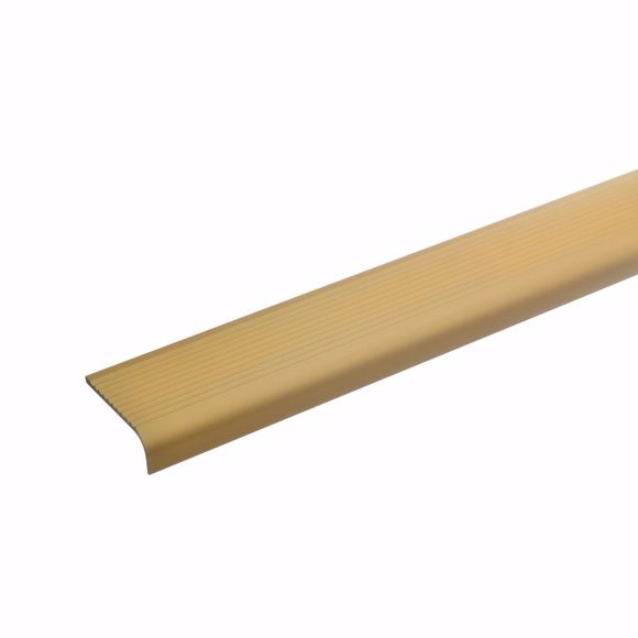 Image sur Profil d'angle d'escalier en aluminium - doré - 100cm 15x40mm auto-adhésif