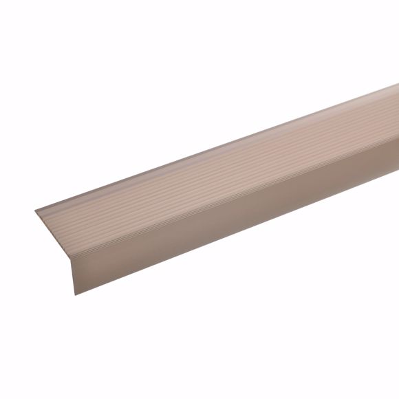 Image sur Profilé d'angle d'escalier en aluminium - bronze clair - 100cm 28x50mm auto-adhésif