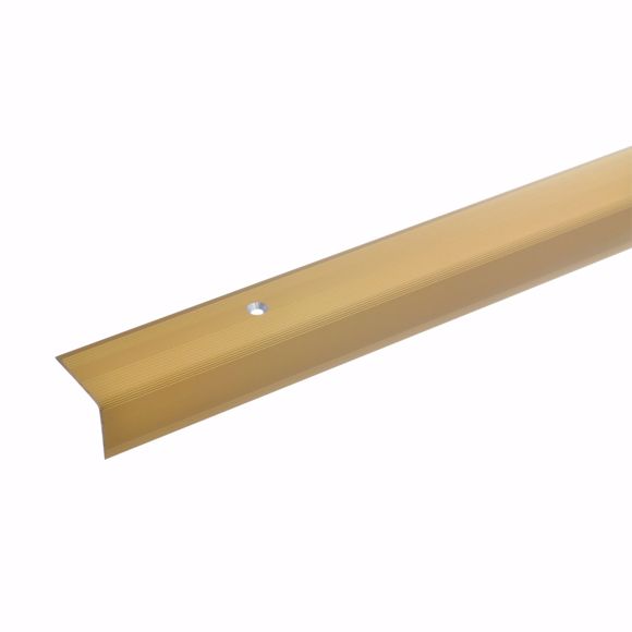 Bild von Treppenwinkel Kantenprofil Kantenschutz Aluminium gebohrt gold 22x30mm 170cm