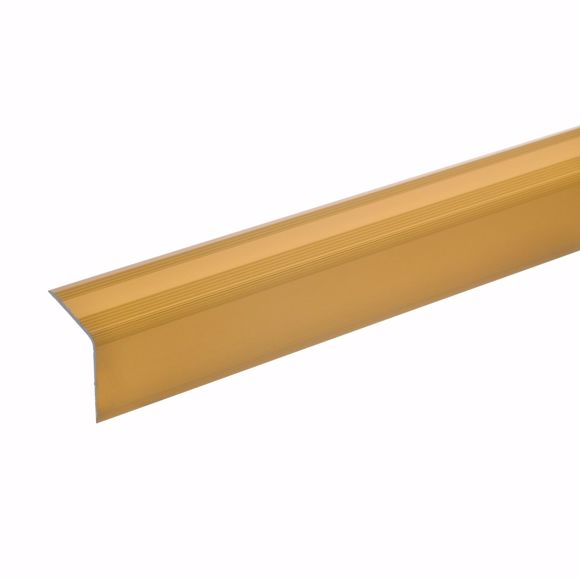 Bild von Treppenwinkel Kantenprofil Kantenschutz Alu selbstklebend gold 27x27mm 135cm