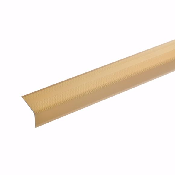 Bild von Treppenwinkel Kantenprofil Kantenschutz Alu selbstklebend gold 22x30mm 170cm