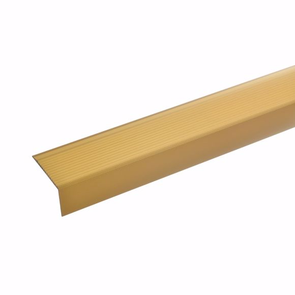 Bild von Treppenwinkel Kantenprofil Kantenschutz Alu selbstklebend gold 28x50mm 135cm