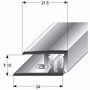 Image sur Profilé d'extrémité mural 100cm argent 21,5 x 7-10mm percé Profil d'extrémité aluminium