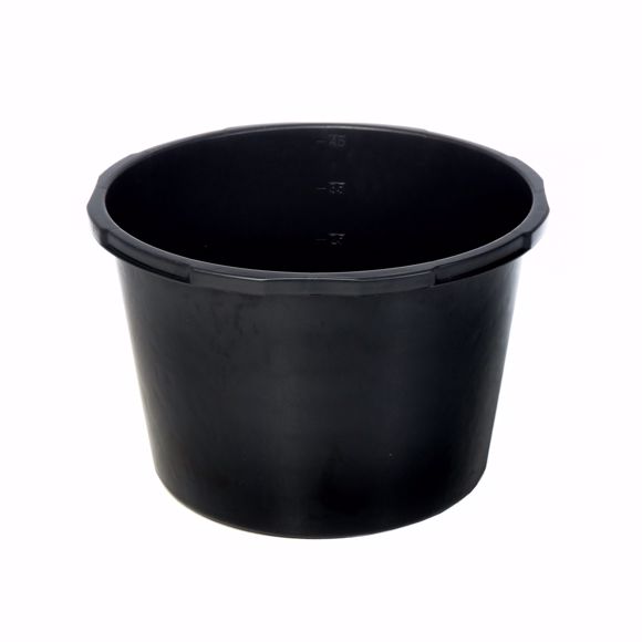 Image sur Seau à mortier Bac à mortier noir, 45l, rond, en plastique de haute qualité