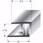 Image sur Abschlussprofil 135 cm edelstahlfarbig 21 x 11-15mm gebohrt Aluminium eloxiert