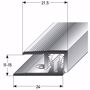 Bild von Wandabschlussprofil 100cm silber 21,5 x 11-15mm gebohrt Abschlussprofil Alu