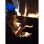 Bild von Funkenschutz Gartenfackel mit Hexe Motiv für Feuerschalen 80cm Stahl 30cm