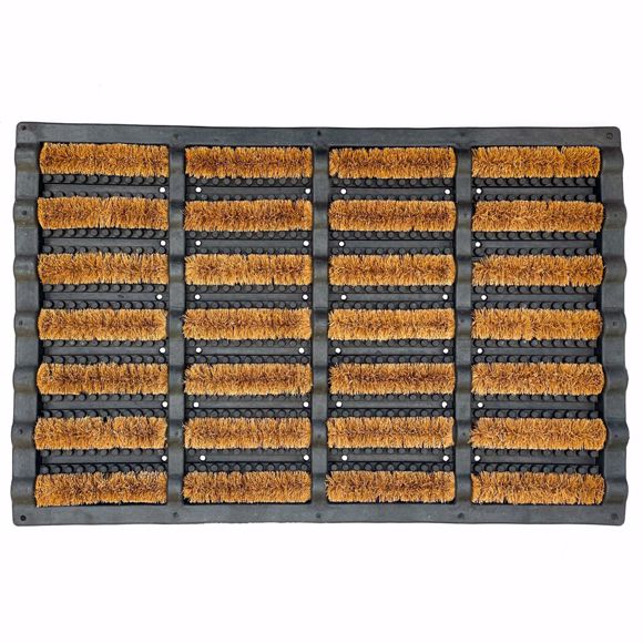 Image sur Kokosmatte Fußmatte 40x60cm braun schwarz - Hochwertiger Kokos Fußabtreter ideal für den Außenbereic