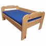 Bild von Massives Kiefernholz Kinderbett in 70x120cm + weicher Matratze in blau