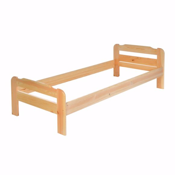 Image sur Einzelbett ohne Lattenrost aus Kiefer massiv - 90x200 cm Massives Holz-Bett
