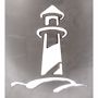 Bild von Funkenschutz Gartenfackel mit Leuchtturm Motiv für Feuerschalen 55cm Stahl 30cm